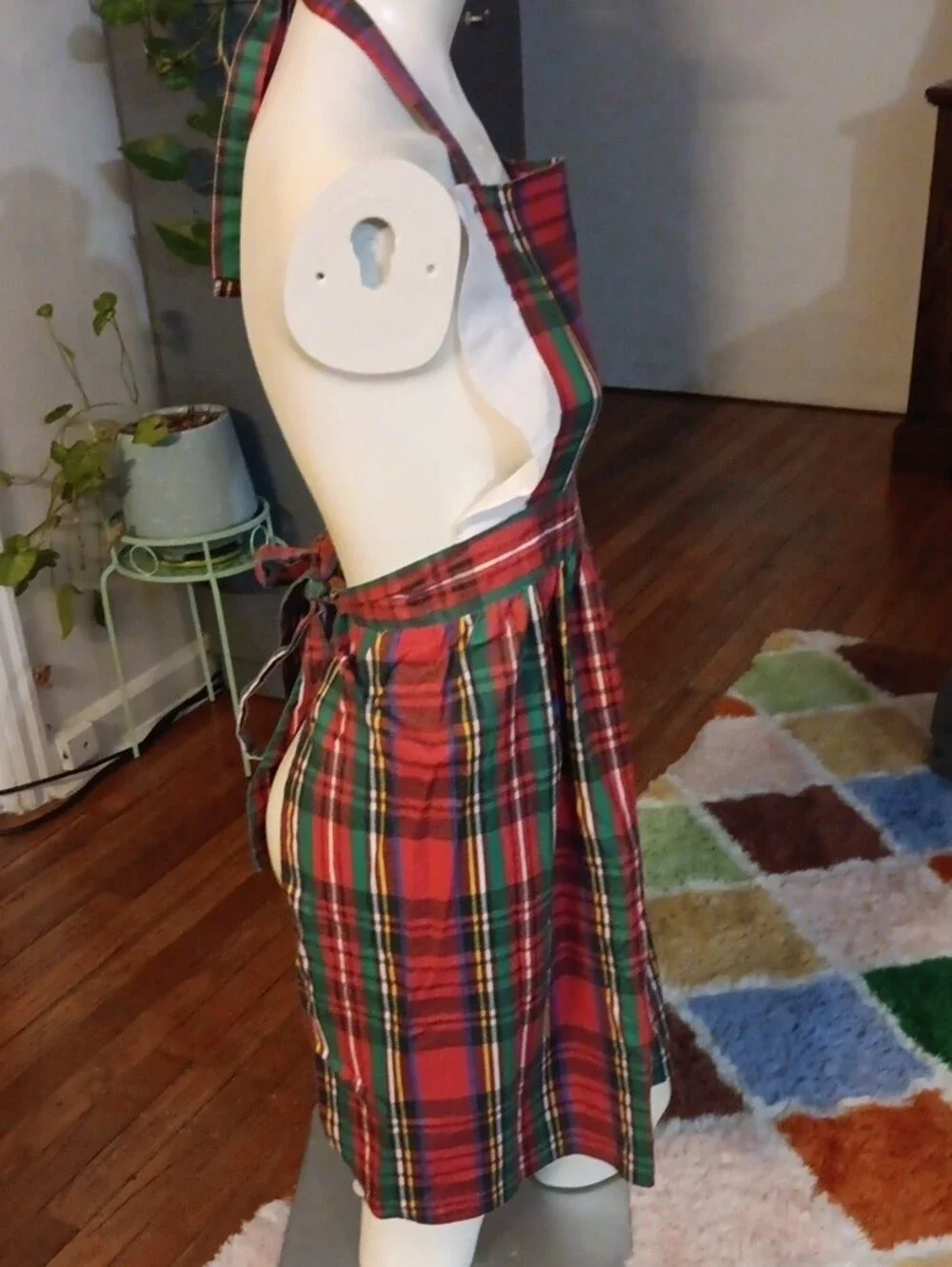 Red & Green Plaid Apron, Holiday Apron